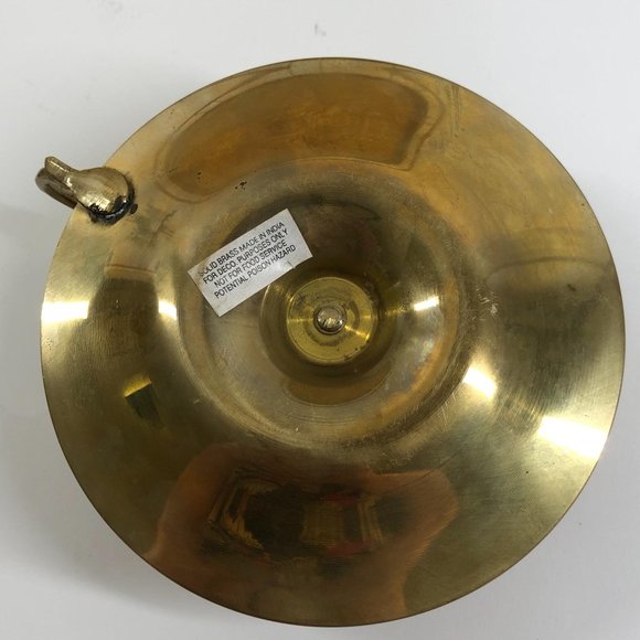 Vtg Brass Interlocking Candleplate Candlestick - Picture 7 of 8